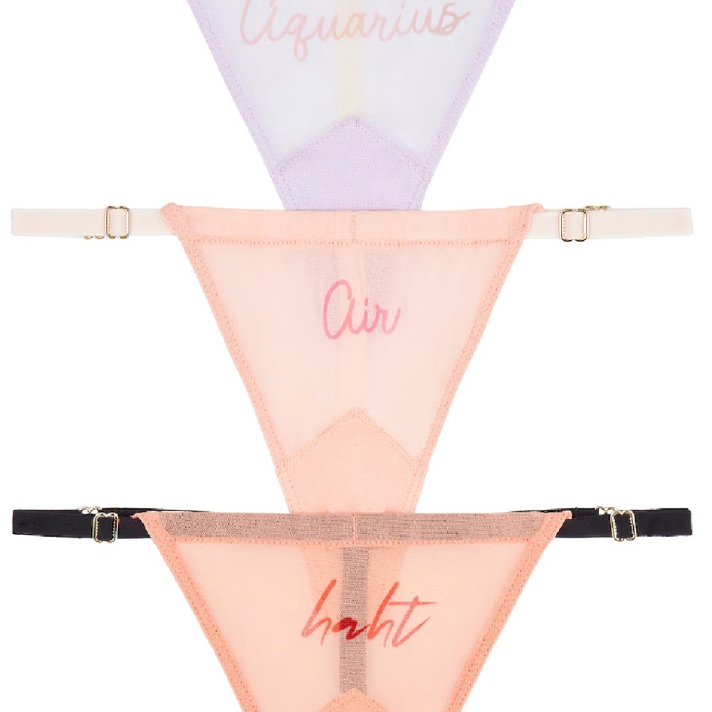 Free People/Revolve x HAHt- Zodiac inspired 3 Pack Bundle of Fun Stringy Thongs - Picture 4 of 5